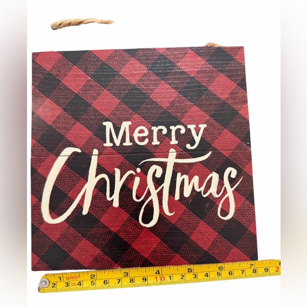 CHRISTMAS Wood Holiday Hanging Decor and Soft Ornaments Set BUNDLE 5 Pieces NEW - Picture 3 of 5